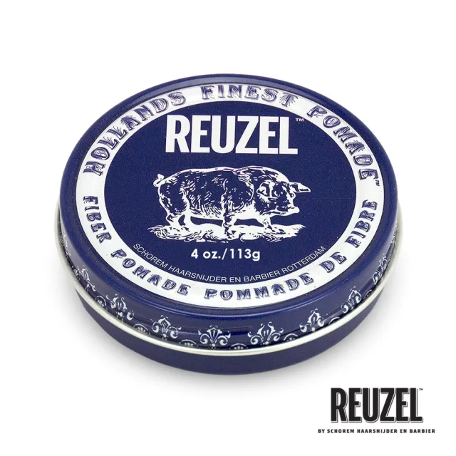 【REUZEL】荷蘭REUZEL深藍豬強力纖維級水性髮泥 113g(創造各種角度的髮流)
