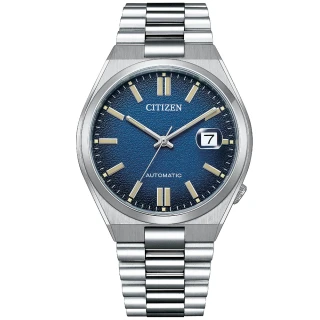 【CITIZEN 星辰】經典紳士時尚自動上鍊機械錶-40mm/海洋藍 母親節 禮物(NJ0151-88L)