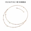 【SWAROVSKI 官方直營】Constella 雙層項鍊 圓形切割 白色 鍍玫瑰金色調 交換禮物