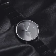 【Calvin Klein 凱文克萊】ACCENT系列 黑面銀框 獨立小秒針 黑色壓紋皮革錶帶 手錶  CK錶 男錶(K2Y211C3)