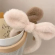 【MISA】毛絨髮箍 蝴蝶結髮箍/韓國設計可愛甜美毛絨蝴蝶結造型髮箍(2色任選)