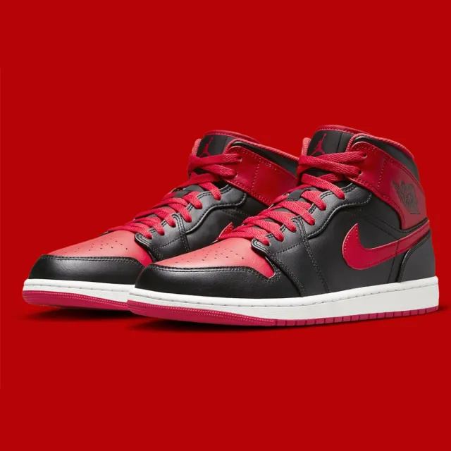 NIKE 耐吉 休閒鞋 Air Jordan 1 Mid Alternate Bred 灌籃高手 黑紅 男鞋 DQ8426-060(休閒鞋)