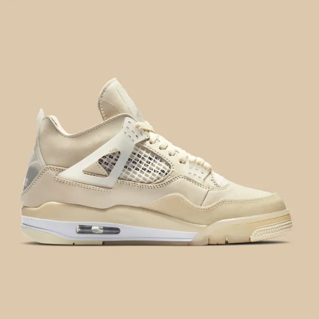 NIKE 耐吉】限量款Air Jordan 4 X OFF-WHITE 女鞋白奶油AJ4(CV9388-100