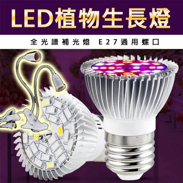 威富登 40LED植物燈 雙管夾燈 E27植物燈泡 LED 補光燈 夾燈 植物生長燈 多肉植物燈 植物生長燈