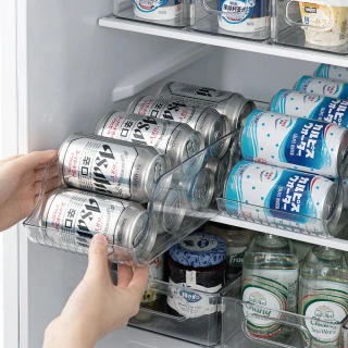 【SHIMOYAMA 霜山】冰箱快取式飲料瓶罐收納籃-3入(冰箱飲料收納盒/啤酒可樂收納架/調味瓶收納托盤)
