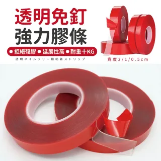 【Finger Pop 指選好物】雙面強力膠條 2cm(強力雙面膠 透明免釘 壓克力膠帶)