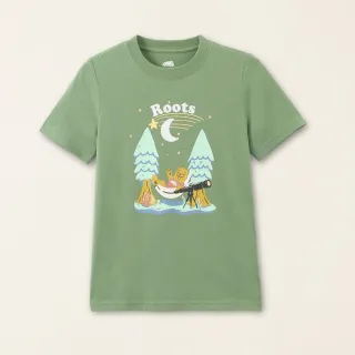 【Roots】Roots小童-星際遨遊系列 觀星海狸有機棉短袖T恤(綠色)