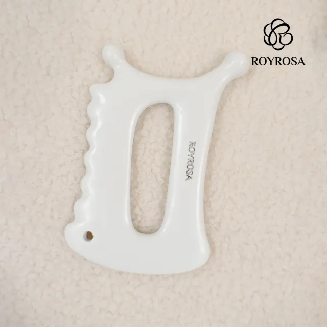 【ROYROSA】韓國純手工製 第二代魔手陶瓷刮痧板一入 83g(撥筋 臉部按摩 擬真手感 養生按摩)