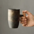 【Royal Duke】木柄窯燒陶瓷馬克杯350ML(二入組馬克杯 咖啡杯 陶瓷 馬克杯 杯 杯子 水杯)