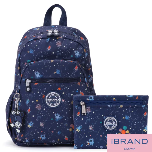 【iBrand】雙11 趣味派對尼龍口袋後背包(動物星球)