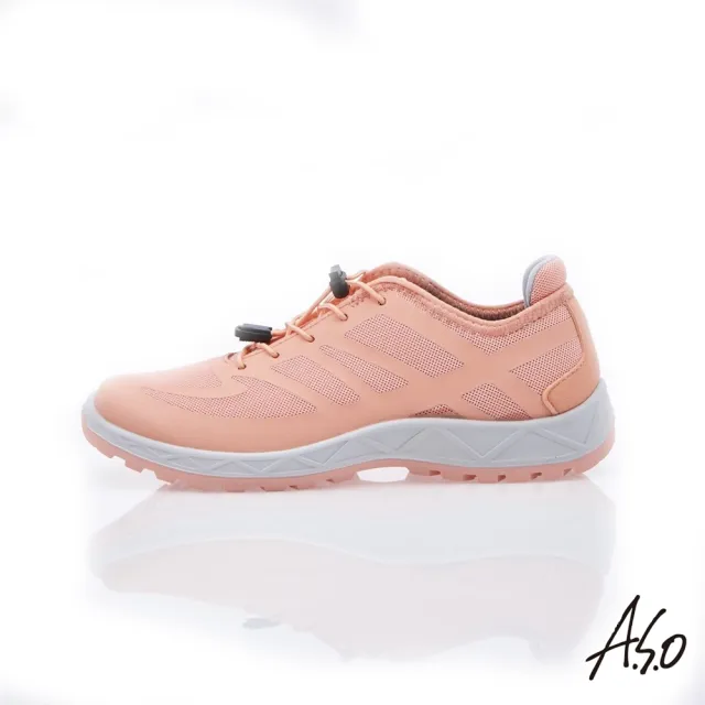【A.S.O 阿瘦集團】A.S.O輕量戶外防水休閒鞋女鞋(橙粉色)
