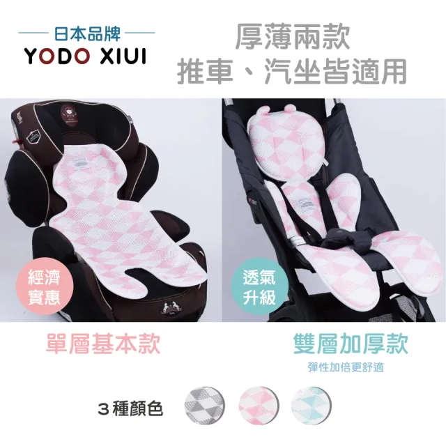 【YODO XIUI】透氣雙層加厚推車墊涼蓆座墊(水洗墊 嬰兒推車坐墊 安全座椅墊 汽座 提籃)