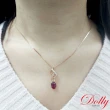 【DOLLY】1克拉 14K金緬甸紅寶石玫瑰金鑽石項鍊