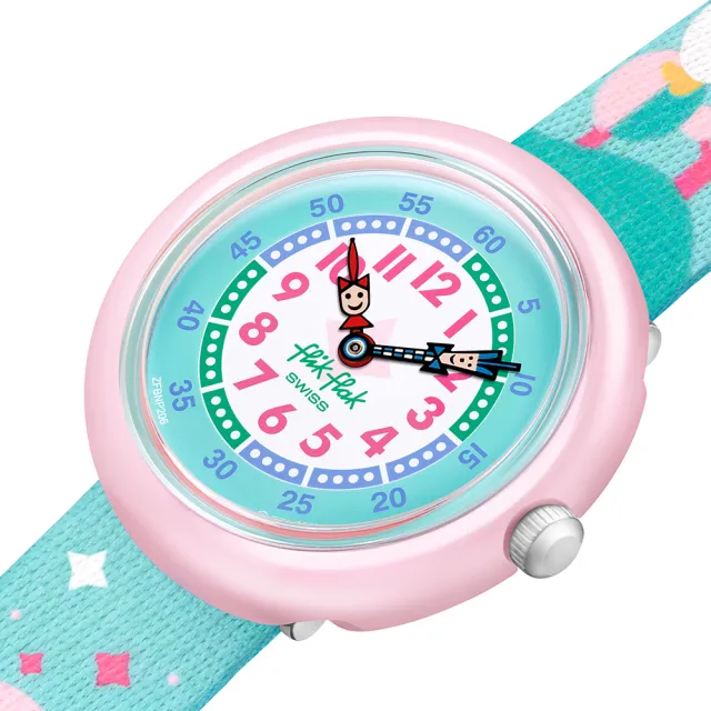 【Flik Flak】兒童手錶 冥想企鵝 BRRRAVE PINGUINS 兒童錶 編織錶帶 瑞士錶 錶(31.85mm)