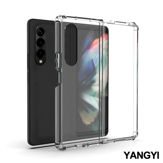 YANG YI 揚邑 SAMSUNG Galaxy Z Fold4 四角防摔氣曩PC+TPU透明防刮耐磨折疊手機殼