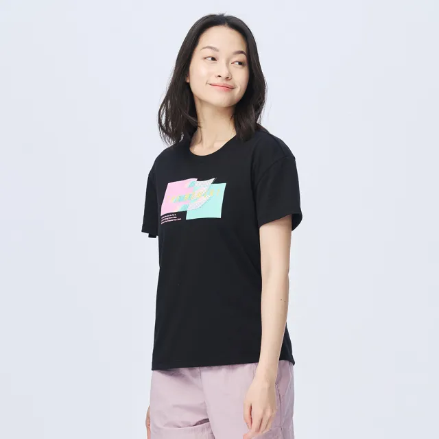 【BATIS 巴帝斯】彈力柔棉撞色短T - 女 - 兩色(乾爽棉質)