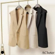 【ACheter】西裝背心米蘭摩登設計氣質休閒修身短版西裝背心#115683(3色)