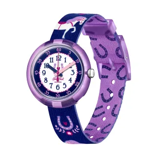 【Flik Flak】兒童手錶 馬術奔馳 HOLLY HOPPER 兒童錶 編織錶帶 瑞士錶 錶(31.85mm)