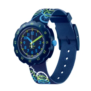 【Flik Flak】兒童手錶 RIDE ALONG 兒童錶 編織錶帶 瑞士錶 錶(34.75mm)