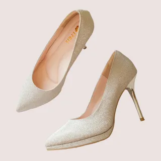 【EPRIS 艾佩絲】現貨 婚鞋推薦 香檳星星 手工鞋品牌 21.5-26 EPRIS艾佩絲-香檳金(高跟鞋)