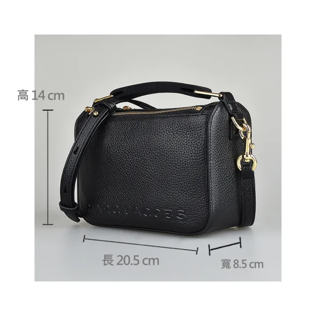 【MARC JACOBS】MARC JACOBS THE SOFTBOX立體字母LOGO牛皮拉鍊手提斜背包(展示品/迷你/黑)