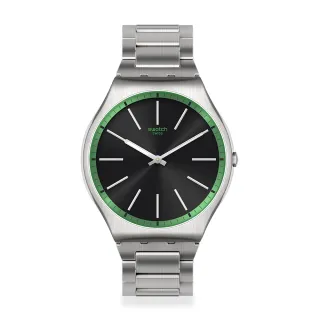 【SWATCH】GREEN GRAPHITE 超薄金屬手錶/男錶/女錶/瑞士製造 SS07S128G(42mm)