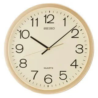 【SEIKO 精工】指針式時尚時鐘 掛鐘-金框(QXA041A)