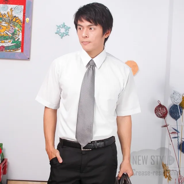 【JIA HUEI】短袖男仕吸濕排汗襯衫 3158系列 灰色細條紋(台灣製造)