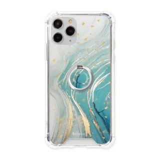 【TOYSELECT】iPhone 13 Pro 6.1吋 翡翠流沙氣墊iPhone防摔殼（附贈同款電鍍指環支架）