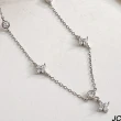 【JC Collection】925純銀鑽石小花優雅鎖骨項鍊(銀色)