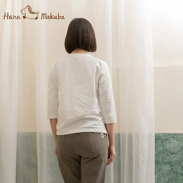 【Hana Mokuba】花木馬日系女裝七分袖素色針織T恤(T恤)