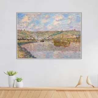 《傍晚的維特尼》莫內Monet．印象派畫家 世界名畫 經典名畫 風景油畫-白框60x80CM
