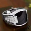【RJ New York】奢華黑寶石鏡面滿鑽寬版戒指(2色尺寸可選)