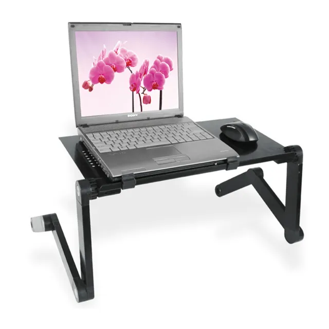 【NuoBIXING】散熱筆記本電腦桌支架-雙風扇+滑鼠板(電腦桌支架/床上書桌/懶人鋁合金桌子/散熱器)
