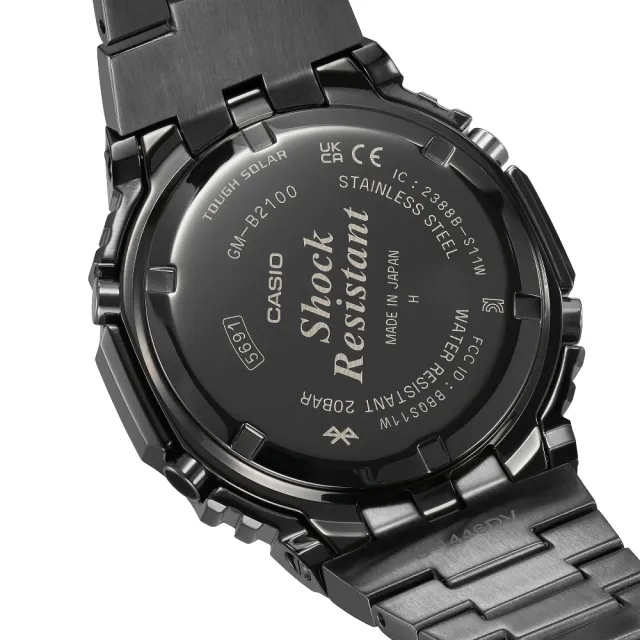 CASIO 卡西歐】G-SHOCK 全金屬農家橡樹太陽能雙顯腕錶x黑44.4mm(GM