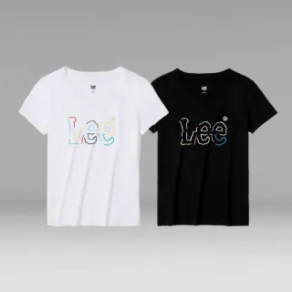 【Lee 官方旗艦】女裝 短袖T恤 / 彩色線條鏤空 大LOGO 共2色 標準版型(LL220235K11 / LL220235K14)