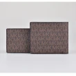 【Michael Kors】MK MICHAEL KORS GIFTING 字母LOGO織帶設計PVC名片短夾禮盒組(棕褐)