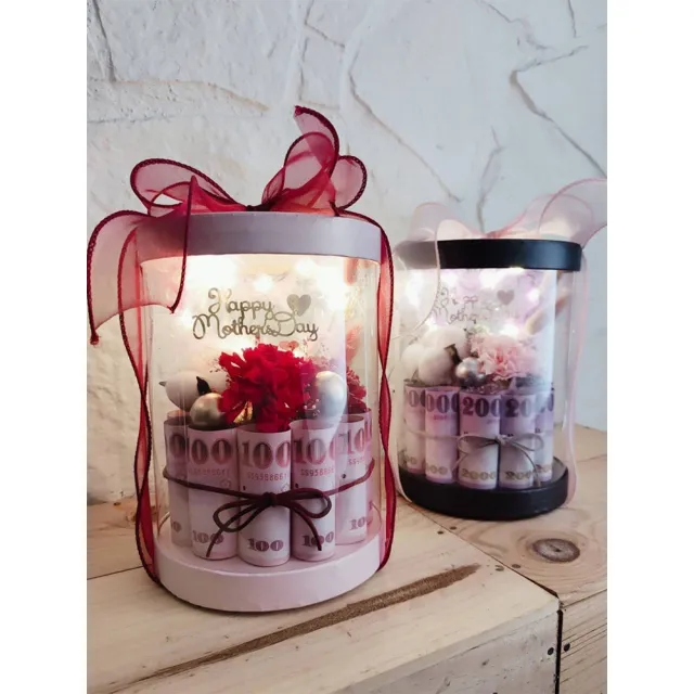 【OSTARA FLORIST 奧斯塔拉花藝】媽媽有錢花(永生花材、不凋康乃馨、永生配材、母親節、花禮)
