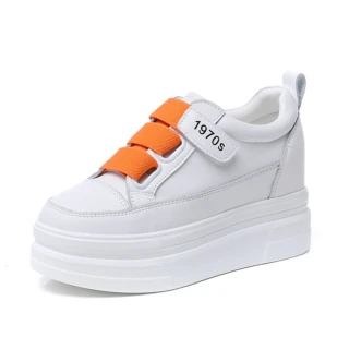 【JP Queen New York】螢光色鞋帶內增高厚底休閒鞋(白色)