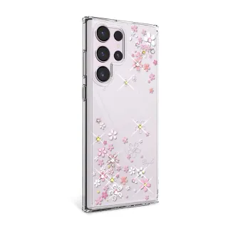 【apbs】Samsung S25/S24/S23/S22系列 輕薄軍規防摔水晶彩鑽手機殼(浪漫櫻)