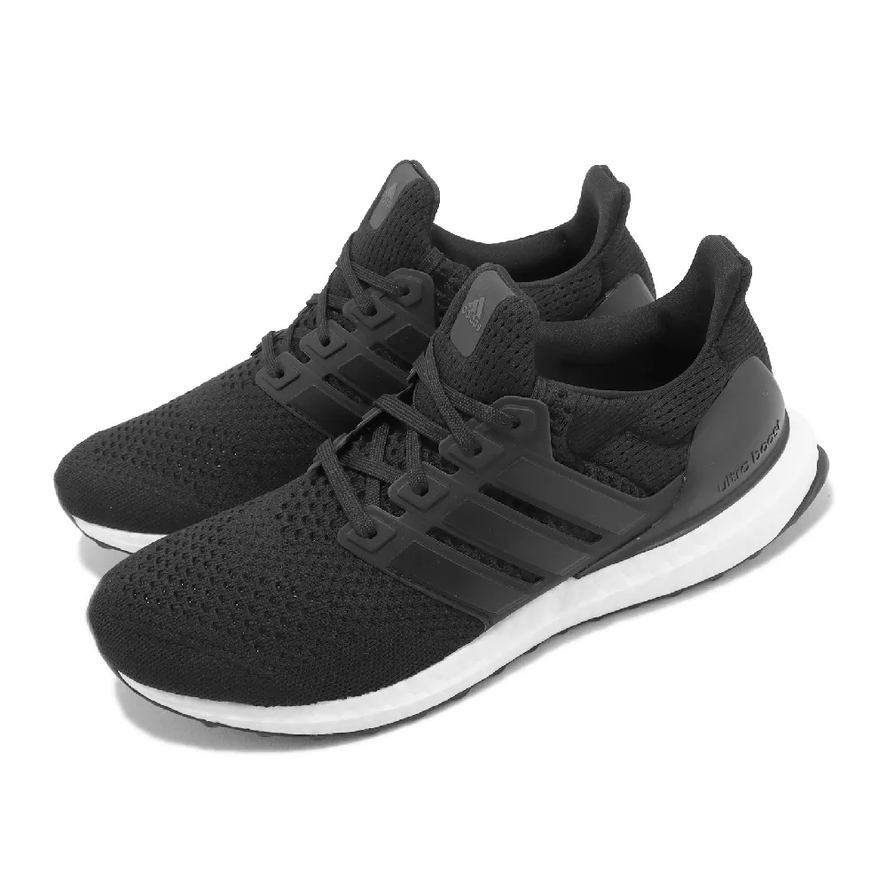 【adidas 愛迪達】慢跑鞋 Ultraboost 1 男鞋 黑 白 路跑 緩震 馬牌輪胎底 運動鞋(HQ4201)