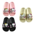 【SANRIO 三麗鷗】Hello Kitty 17-25cm 輕量Q彈減壓休閒親子拖鞋(米&粉&黑色)