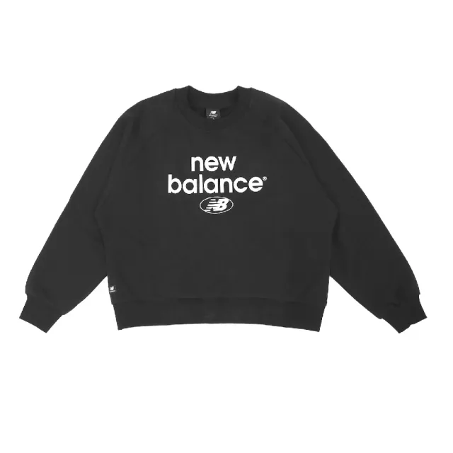 NEW BALANCE】長袖上衣Essentials Sweatshirts 女款黑藍橙橘寬鬆短版