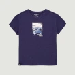 【Hang Ten】女裝-COMFORT FIT竹節棉國家公園風景印花短袖T恤(深藍)