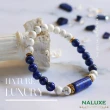 【Naluxe】青金石+白松石設計款開運手鍊-寧靜心海(佛教七寶、冥想之石、避邪保平安)