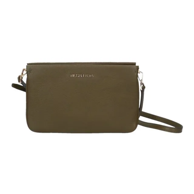 【Michael Kors】素面皮革斜背包