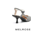 【MELROSE】美樂斯 氣質時尚鑽條千鳥格紋尖頭高跟鞋(黑白)