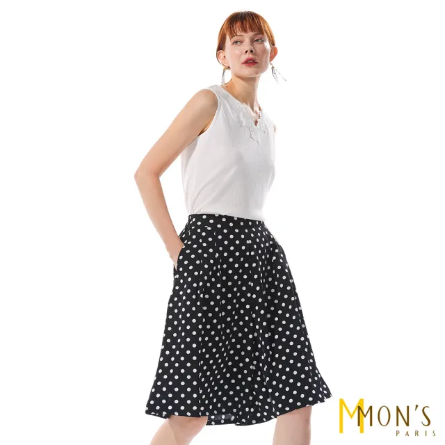 【MON’S】抗條V領蕾絲貼花背心(2色任選)