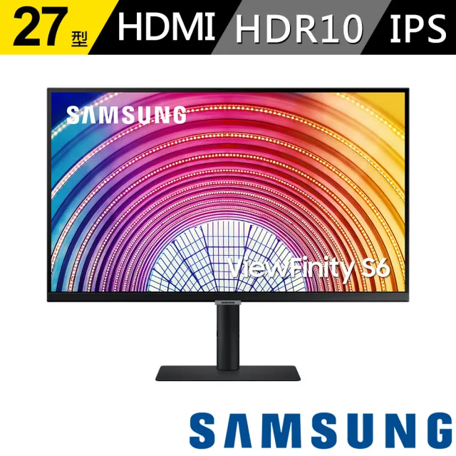 【SAMSUNG 三星】S27A600NAC 27型 IPS 2K 75Hz 窄邊美型螢幕(FreeSync/HDR10/樞紐旋轉)