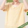 【betty’s 貝蒂思】假2件格紋布短袖上衣(淺黃)